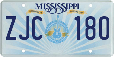 MS license plate ZJC180