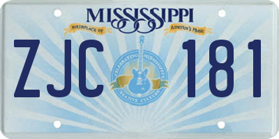 MS license plate ZJC181