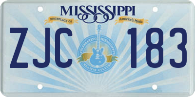 MS license plate ZJC183