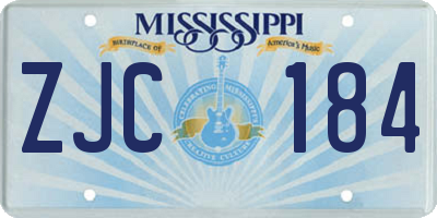 MS license plate ZJC184