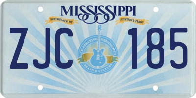 MS license plate ZJC185
