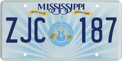 MS license plate ZJC187