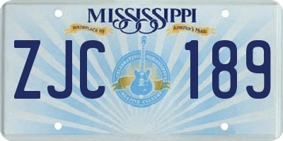 MS license plate ZJC189