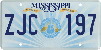 MS license plate ZJC197