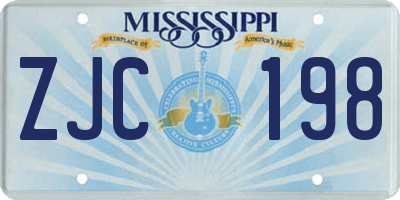 MS license plate ZJC198
