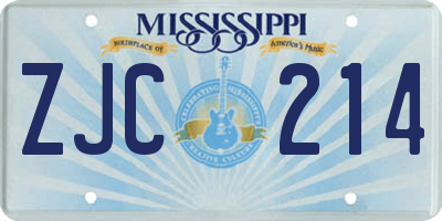 MS license plate ZJC214