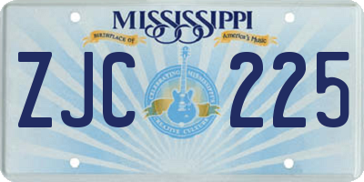 MS license plate ZJC225