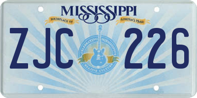 MS license plate ZJC226