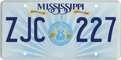 MS license plate ZJC227