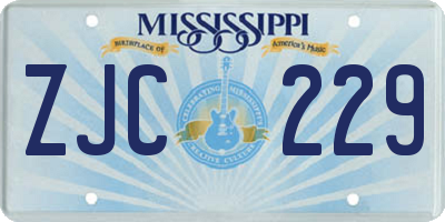 MS license plate ZJC229