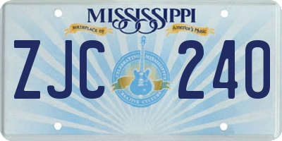 MS license plate ZJC240