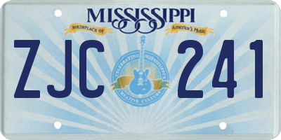 MS license plate ZJC241