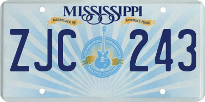 MS license plate ZJC243