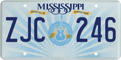 MS license plate ZJC246