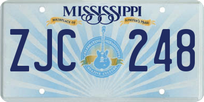 MS license plate ZJC248