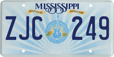 MS license plate ZJC249
