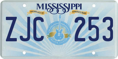 MS license plate ZJC253