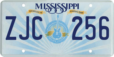 MS license plate ZJC256