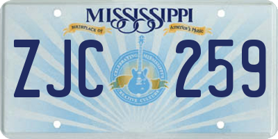 MS license plate ZJC259