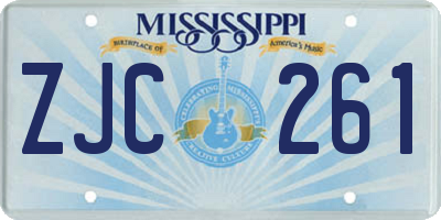 MS license plate ZJC261