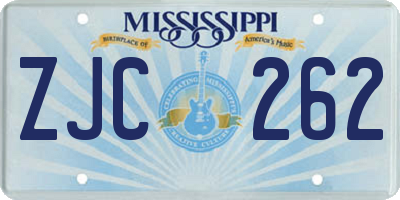 MS license plate ZJC262