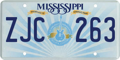 MS license plate ZJC263