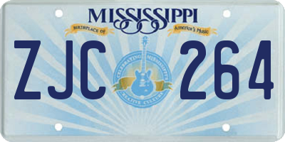 MS license plate ZJC264