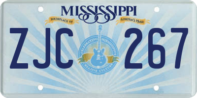 MS license plate ZJC267