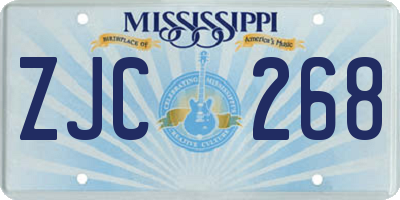 MS license plate ZJC268