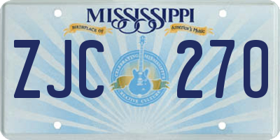MS license plate ZJC270