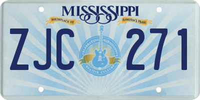 MS license plate ZJC271