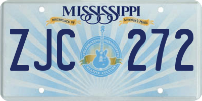 MS license plate ZJC272