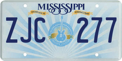 MS license plate ZJC277
