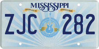 MS license plate ZJC282