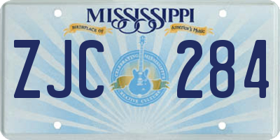 MS license plate ZJC284