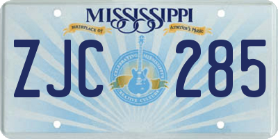 MS license plate ZJC285