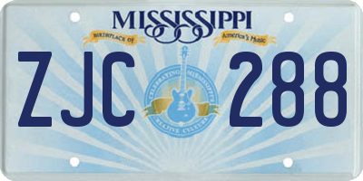 MS license plate ZJC288