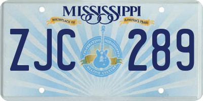 MS license plate ZJC289