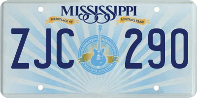 MS license plate ZJC290