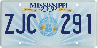 MS license plate ZJC291