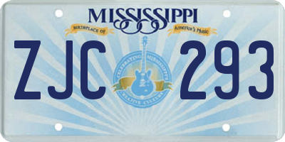 MS license plate ZJC293