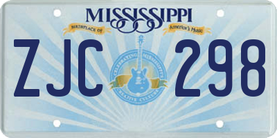 MS license plate ZJC298