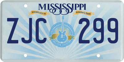 MS license plate ZJC299