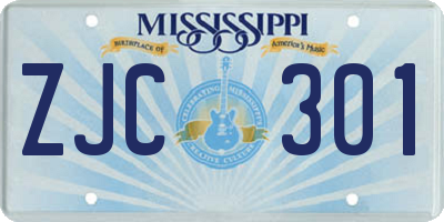 MS license plate ZJC301