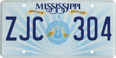 MS license plate ZJC304