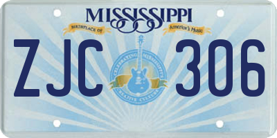 MS license plate ZJC306