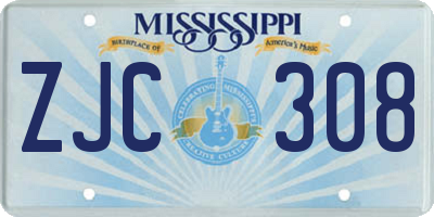 MS license plate ZJC308