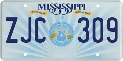 MS license plate ZJC309