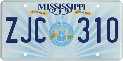 MS license plate ZJC310