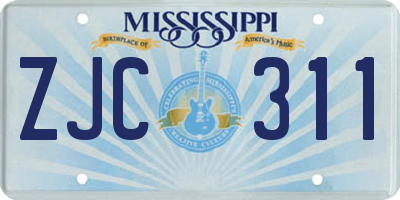 MS license plate ZJC311